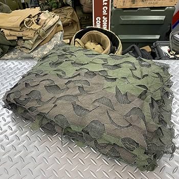 米軍　実物　カモフラージュネット　偽装ネット　② カバー付き　送料無料 Amazon.co.jp: 米軍実物 Camouflage Screening System